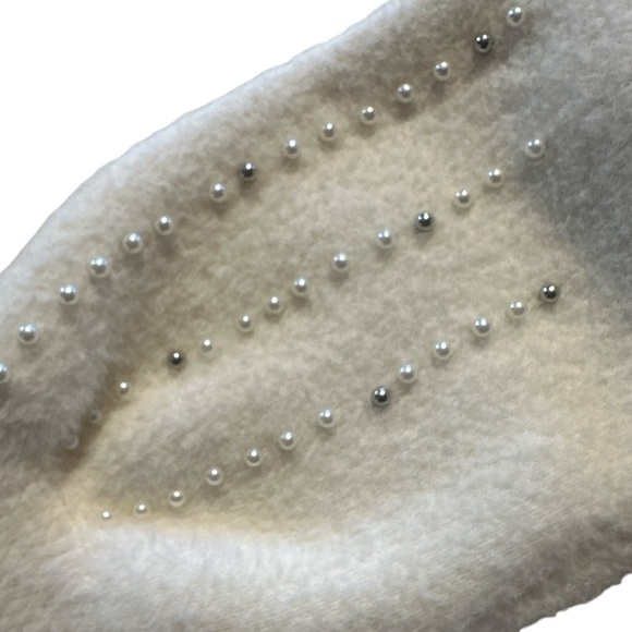 Philosophy Mock Turtleneck Pearl Embellished Sleeve Long Sleeve Eyelash Sweater - Picture 5 of 8